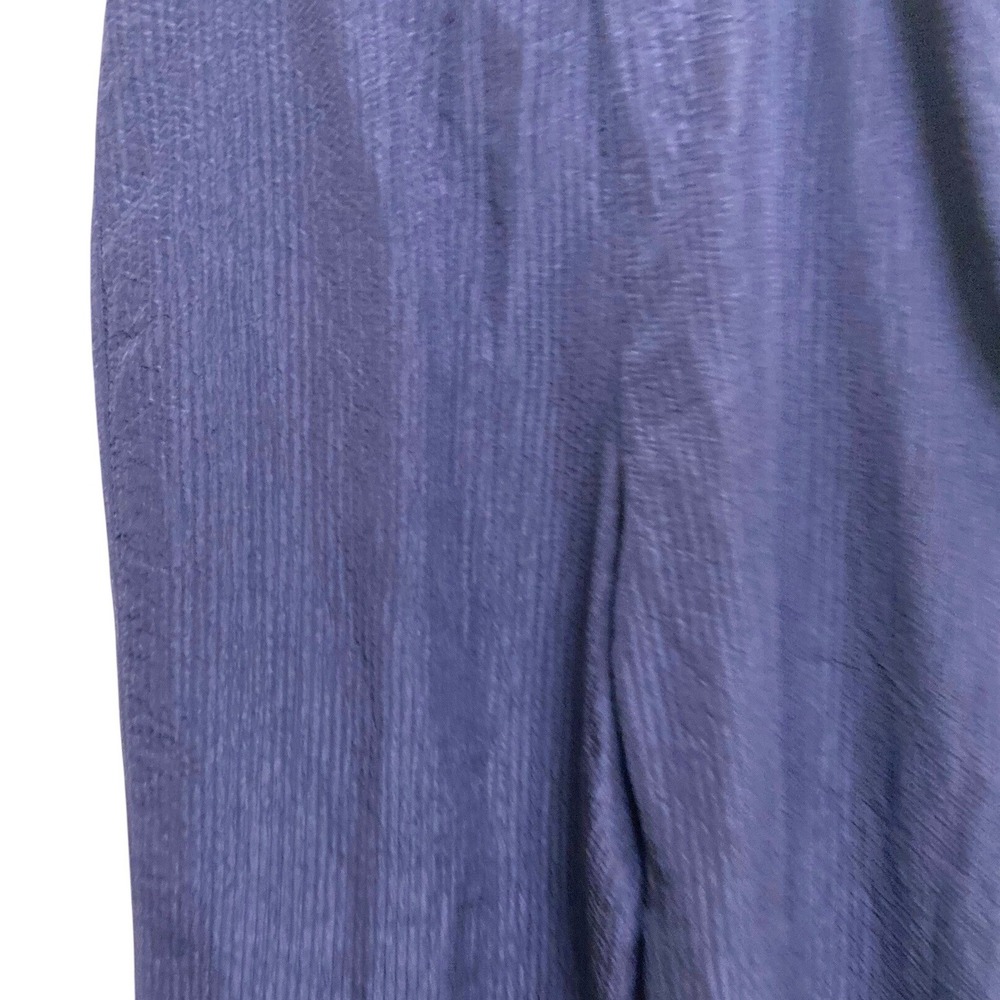 Eileen Fisher Navy Blue Crinkle Textured Wide Leg Relaxed Pants Womens Large - Picture 2 of 4